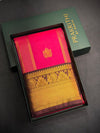 Rani pink and brown Semi kanchipuram silk saree- PSSRN11