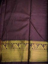 Rani pink and brown Semi kanchipuram silk saree- PSSRN11