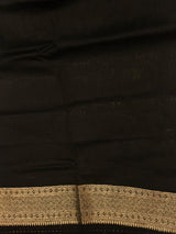Black Semi Tusser silk saree- PBRMM3L