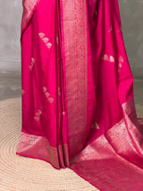 Rani pink Semi Tusser silk saree- PBRMM3K