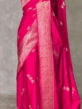 Rani pink Semi Tusser silk saree- PBRMM3K