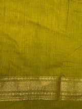 Olive Green Semi Tusser silk saree- PBRMM3H