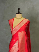Dark Peach Semi Tusser silk saree- PBRMM3F