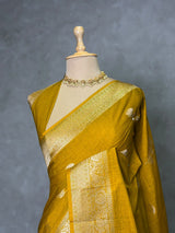 Mustard yellow Semi Tusser silk saree- PBRMM3E