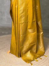 Mustard yellow Semi Tusser silk saree- PBRMM3E