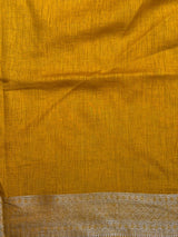 Mustard yellow Semi Tusser silk saree- PBRMM3E