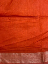 Burnt Orange Semi Tusser silk saree- PBRMM3D