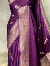 Purple Semi Tusser silk saree- PBRMM3A