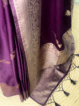Purple Semi Tusser silk saree- PBRMM3A