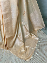 Sandal Semi Tusser silk saree- PBRMM3