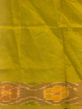 Dark peach and green Handloom silk cotton saree - PBRMH1J