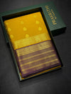 Greenish yellow and Violet Semi kanchipuram silk saree- PSSRN13