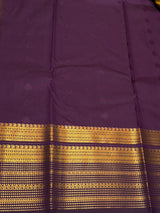 Greenish yellow and Violet Semi kanchipuram silk saree- PSSRN13