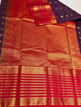 Violet and Reddish pink Semi kanchipuram silk saree- PSSRN14