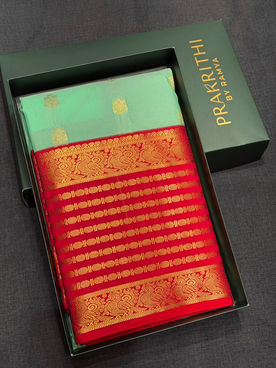 Pista Green and Reddish pink Semi kanchipuram silk saree- PSSRN15