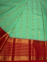 Pista Green and Reddish pink Semi kanchipuram silk saree- PSSRN15