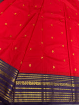 Red and Violet Semi kanchipuram silk saree- PSSRN17