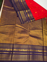 Red and Violet Semi kanchipuram silk saree- PSSRN17