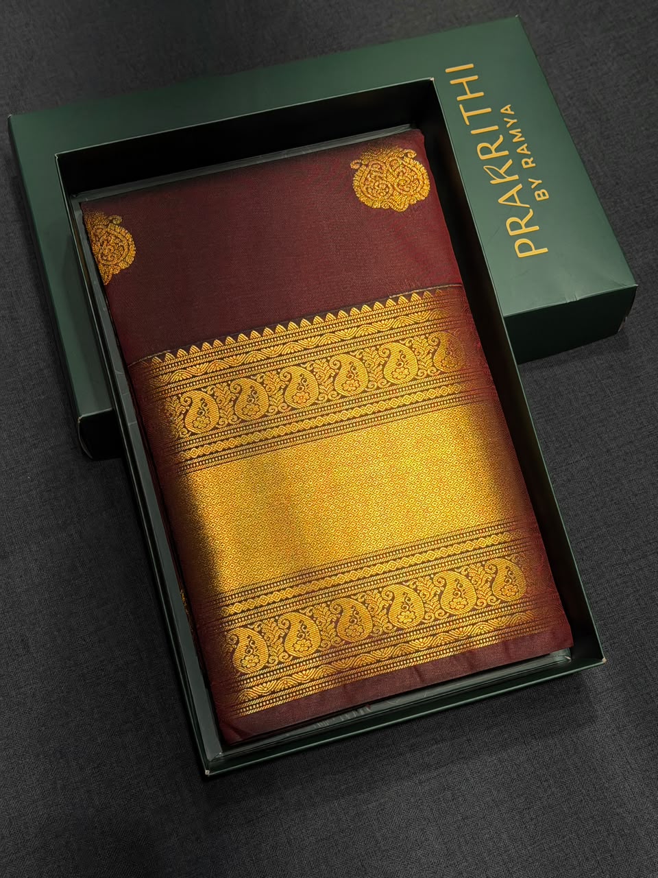 Brown Semi kanchipuram silk saree- PSSRN18