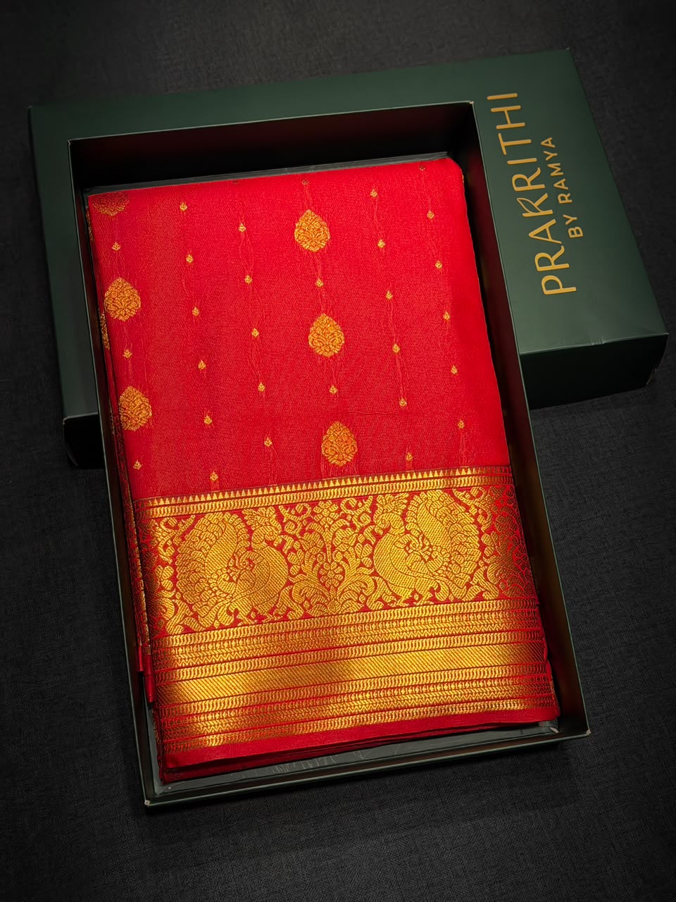 Red Semi kanchipuram silk saree- PSSRN20