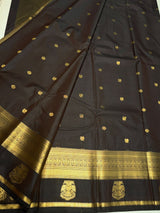 Coffee brown Semi kanchipuram silk saree- PSSRN21