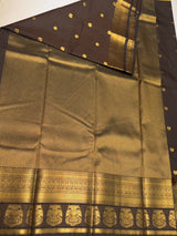 Coffee brown Semi kanchipuram silk saree- PSSRN21