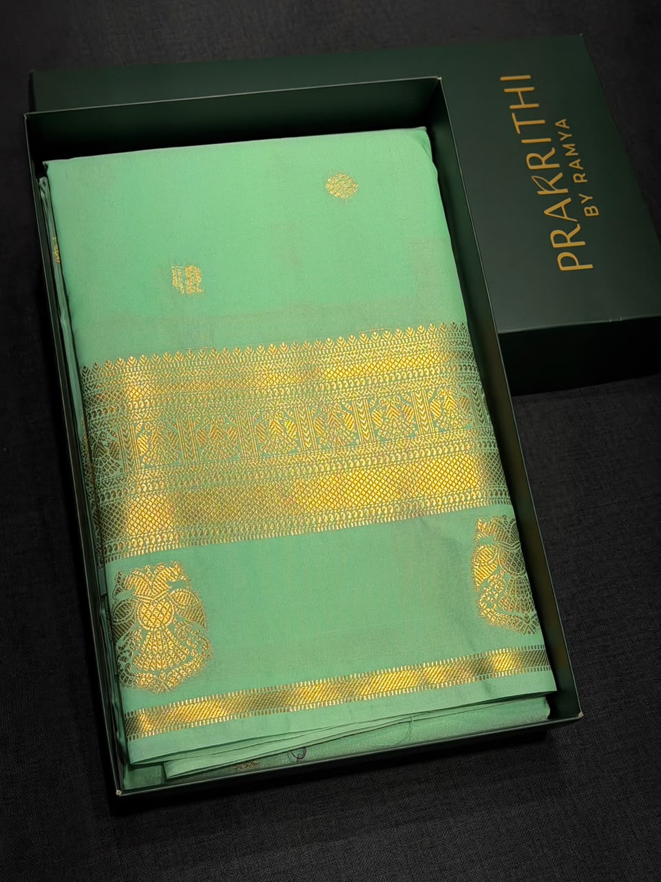 Pista green Semi kanchipuram silk saree- PSSRN22