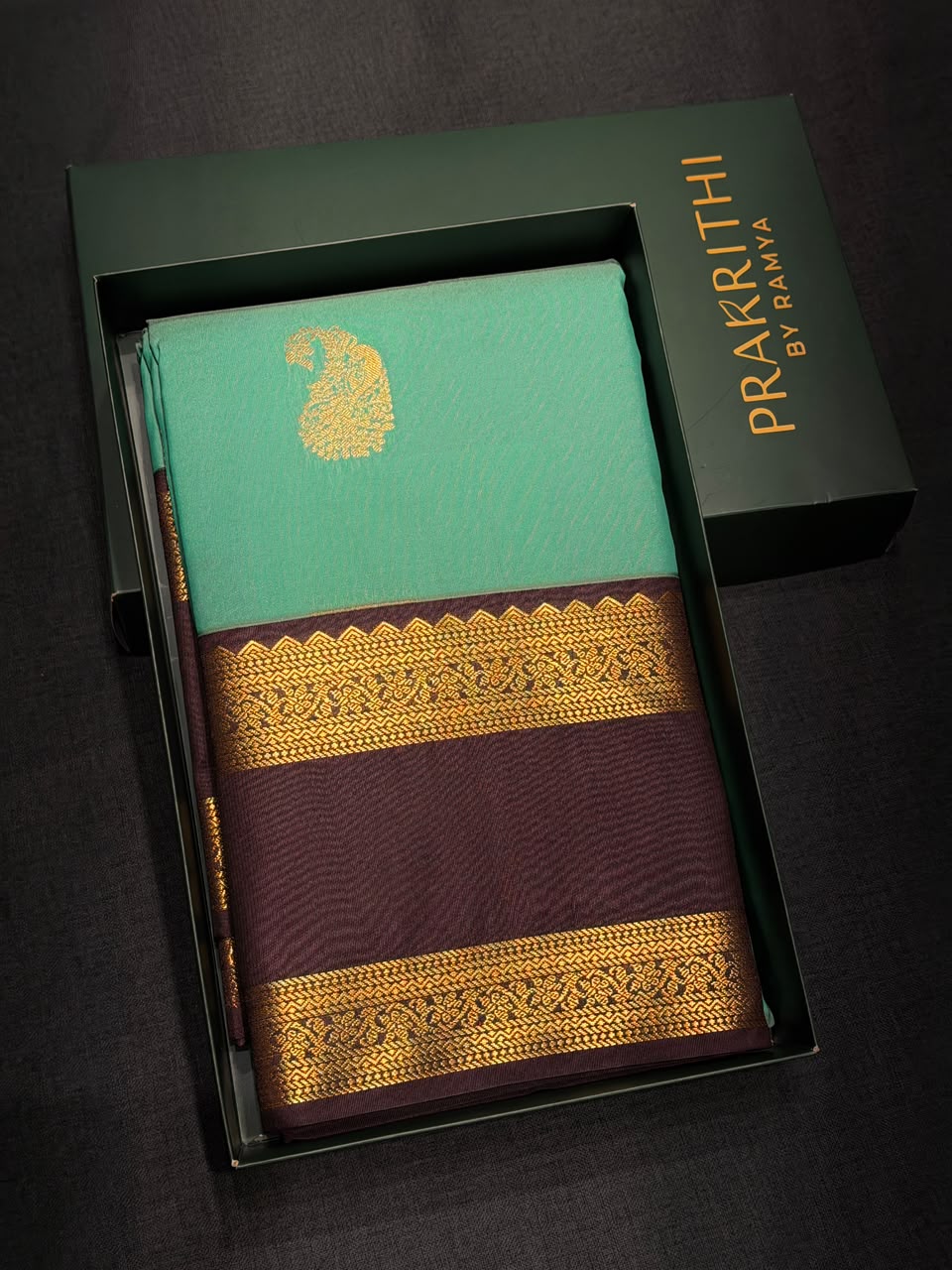 Pista green and deep purple Semi kanchipuram silk saree- PSSRN23