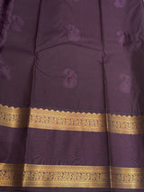 Pista green and deep purple Semi kanchipuram silk saree- PSSRN23