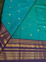 Blue and violet Semi kanchipuram silk saree- PSSRN25