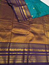 Blue and violet Semi kanchipuram silk saree- PSSRN25