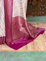 Sandal and Magenta khadial tissue Banarasi silk saree - RAZ5NE