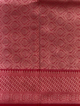 Sandal and Red khadial tissue Banarasi silk saree - RAZ5NA