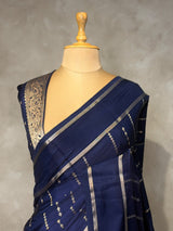 Navy blue soft Gajji silk saree- PBRNAK5