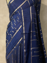 Navy blue soft Gajji silk saree- PBRNAK5