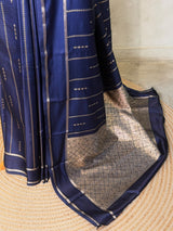 Navy blue soft Gajji silk saree- PBRNAK5