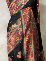 Black Pashmina silk Saree - PBRMM7