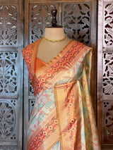 Soft Tissue pochampalli silk Saree - PBRKIV3