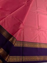 Pink and deep purple Semi kanchipuram silk saree- PSSRN29
