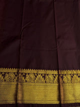 Sandal and brown Semi kanchipuram silk saree- PSSRN31