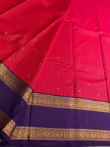 Reddish Pinkand deep purple Semi kanchipuram silk saree- PSSRN32