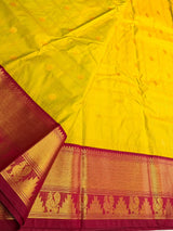 Parrot green and maroon Semi kanchipuram silk saree- PSSRN33