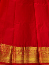 Yellow and red Semi kanchipuram silk saree- PSSRN34