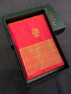 Peachish orange Semi kanchipuram silk saree- PSSRN35