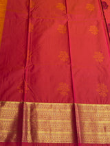 Peachish orange Semi kanchipuram silk saree- PSSRN35