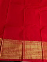 Sandal and red Semi kanchipuram silk saree- PSSRN36