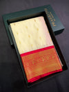 Sandal and red Semi kanchipuram silk saree- PSSRN38