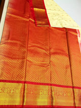 Sandal and red Semi kanchipuram silk saree- PSSRN38