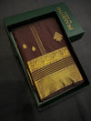 Deep coffee brown Semi kanchipuram silk saree- PSSRN39