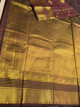 Deep coffee brown Semi kanchipuram silk saree- PSSRN39